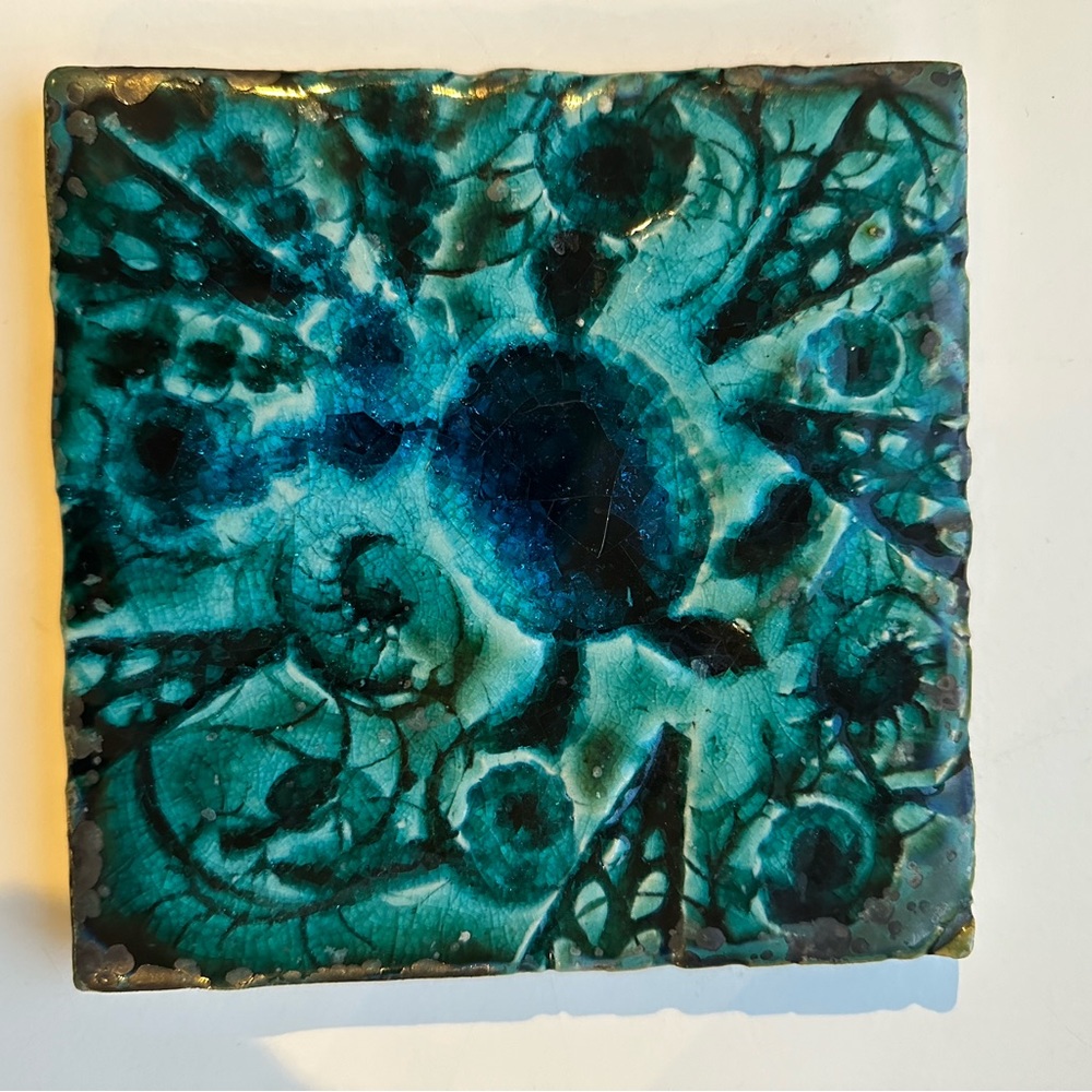 Sea life Turtle Tile trivet. Art .